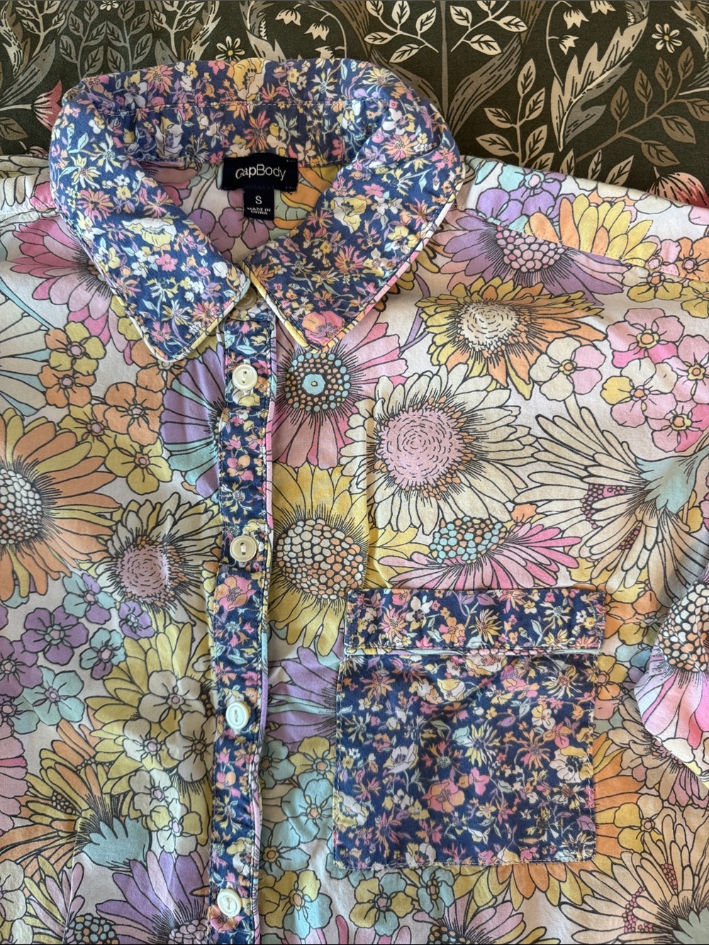 GAP Body Floral Two-Piece Pajama Set in soft cotton poplin - Picture 6 of 16